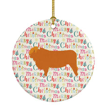 Load image into Gallery viewer, Highland Cow Christmas Ceramic Ornament