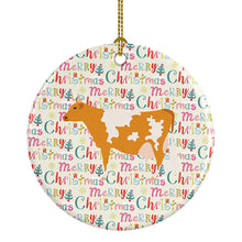 Load image into Gallery viewer, Guernsey Cow Christmas Ceramic Ornament
