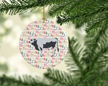 Load image into Gallery viewer, Hungarian Grey Steppe Cow Christmas Ceramic Ornament