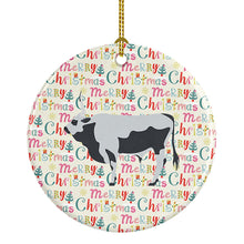 Load image into Gallery viewer, Hungarian Grey Steppe Cow Christmas Ceramic Ornament
