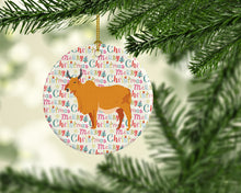 Load image into Gallery viewer, Zebu Indicine Cow Christmas Ceramic Ornament