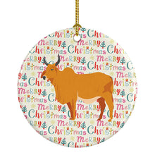 Load image into Gallery viewer, Zebu Indicine Cow Christmas Ceramic Ornament