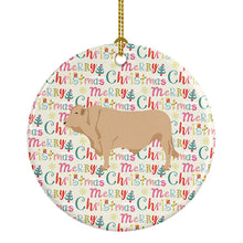 Load image into Gallery viewer, Charolais Cow Christmas Ceramic Ornament