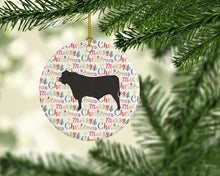 Load image into Gallery viewer, Black Angus Cow Christmas Ceramic Ornament