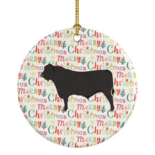 Load image into Gallery viewer, Black Angus Cow Christmas Ceramic Ornament