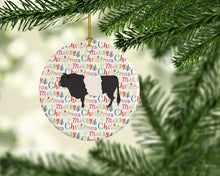 Load image into Gallery viewer, Belted Galloway Cow Christmas Ceramic Ornament