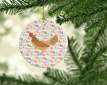 Load image into Gallery viewer, Frisian Friesian Chicken Christmas Ceramic Ornament