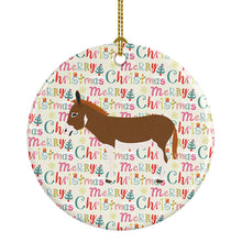 Load image into Gallery viewer, Miniature Mediterranian Donkey Christmas Ceramic Ornament