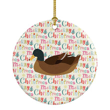 Load image into Gallery viewer, Khaki Campbell Duck Christmas Ceramic Ornament