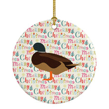 Load image into Gallery viewer, Silver Bantam Duck Christmas Ceramic Ornament