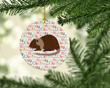 Load image into Gallery viewer, Coypu Nutria River Rat Christmas Ceramic Ornament