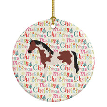Load image into Gallery viewer, Pinto Horse Christmas Ceramic Ornament