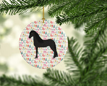 Load image into Gallery viewer, Friesian Horse Christmas Ceramic Ornament