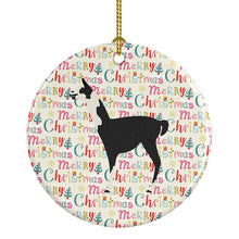 Load image into Gallery viewer, Llama Q' Ara Christmas Ceramic Ornament