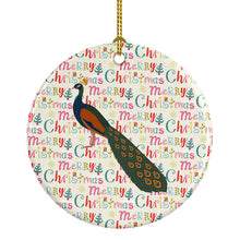 Load image into Gallery viewer, Indian Peacock Peafowl Christmas Ceramic Ornament