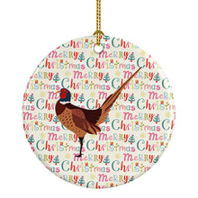 Load image into Gallery viewer, Ring-necked Common Pheasant Christmas Ceramic Ornament