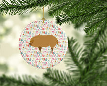 Load image into Gallery viewer, Hungarian Mangalica Pig Christmas Ceramic Ornament