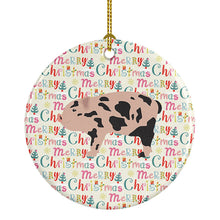 Load image into Gallery viewer, Mini Miniature Pig Christmas Ceramic Ornament