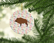 Load image into Gallery viewer, Wild Boar Pig Christmas Ceramic Ornament