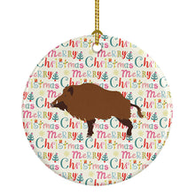 Load image into Gallery viewer, Wild Boar Pig Christmas Ceramic Ornament