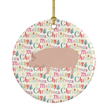 Load image into Gallery viewer, Welsh Pig Christmas Ceramic Ornament