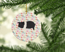 Load image into Gallery viewer, Hampshire Pig Christmas Ceramic Ornament