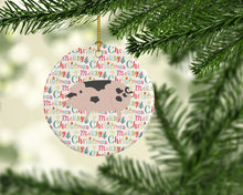 Load image into Gallery viewer, Gloucester Old Spot Pig Christmas Ceramic Ornament