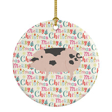 Load image into Gallery viewer, Gloucester Old Spot Pig Christmas Ceramic Ornament