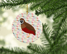 Load image into Gallery viewer, Chinese Painted or King Quail Christmas Ceramic Ornament