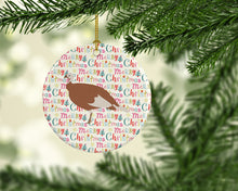 Load image into Gallery viewer, Jersey Buff Turkey Hen Christmas Ceramic Ornament
