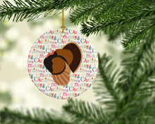 Load image into Gallery viewer, Bronze Turkey Christmas Ceramic Ornament