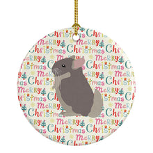 Load image into Gallery viewer, Beige Wellman Chinchilla Christmas Ceramic Ornament