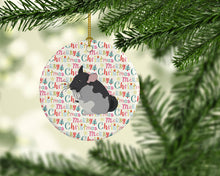 Load image into Gallery viewer, Black Velvet Chinchilla Christmas Ceramic Ornament