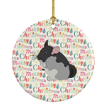 Load image into Gallery viewer, Black Velvet Chinchilla Christmas Ceramic Ornament
