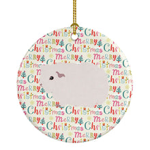 Load image into Gallery viewer, Merino Guinea Pig Christmas Ceramic Ornament