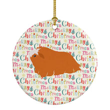 Load image into Gallery viewer, Peruvian Guinea Pig Christmas Ceramic Ornament