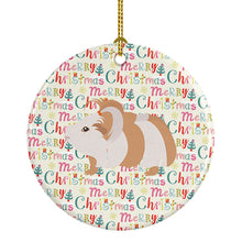 Load image into Gallery viewer, Silkie Guinea Pig Christmas Ceramic Ornament