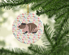 Load image into Gallery viewer, Skinny Guinea Pig Christmas Ceramic Ornament