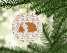 Load image into Gallery viewer, Texel Guinea Pig Christmas Ceramic Ornament
