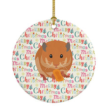 Load image into Gallery viewer, Teddy Bear Hamster Christmas Ceramic Ornament