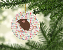 Load image into Gallery viewer, Baby Mouse Christmas Ceramic Ornament