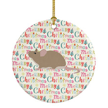 Load image into Gallery viewer, Grey Domestic Mouse Christmas Ceramic Ornament