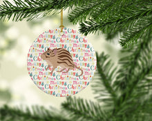 Load image into Gallery viewer, Zebra Mouse Christmas Ceramic Ornament