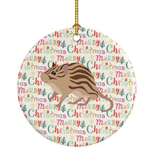 Load image into Gallery viewer, Zebra Mouse Christmas Ceramic Ornament