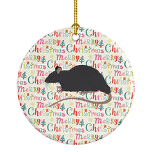 Load image into Gallery viewer, Black Rat Christmas Ceramic Ornament