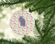 Load image into Gallery viewer, Blue Rat Christmas Ceramic Ornament