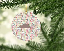 Load image into Gallery viewer, Satin Rat Christmas Ceramic Ornament