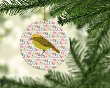 Load image into Gallery viewer, Lizard Canary Christmas Ceramic Ornament
