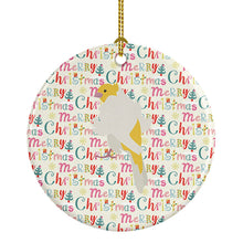 Load image into Gallery viewer, Parisian Trumpeter Canary Christmas Ceramic Ornament