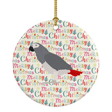 Load image into Gallery viewer, African Grey Parrot Christmas Ceramic Ornament